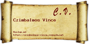 Czimbalmos Vince névjegykártya